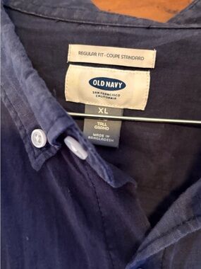 Men’s Old Navy Navy Button-Down Shirt - Deep Blue XL